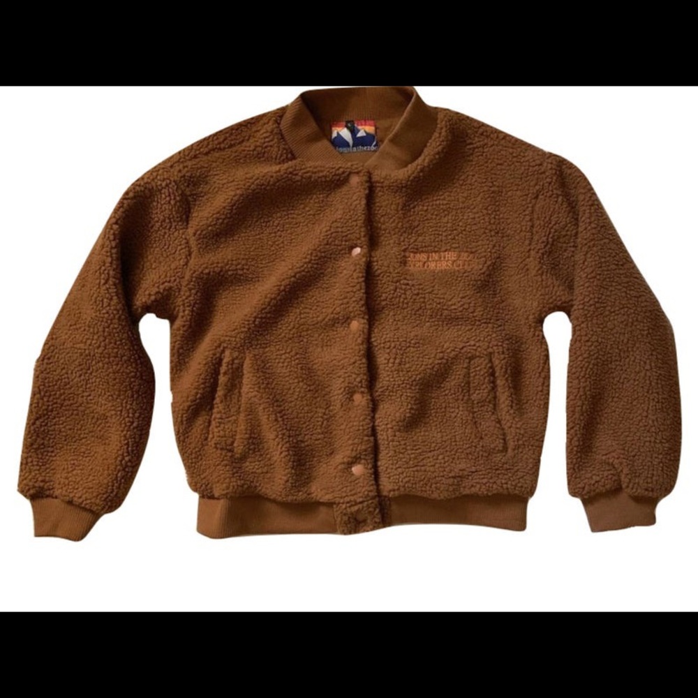 Polar Fleece Bomber Jacket Rust Color Women’s Sz